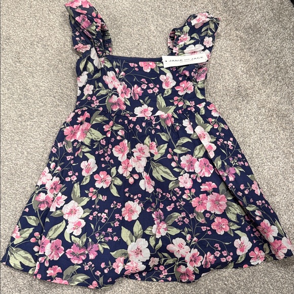 Janie and Jack Navy Floral Dress 2T NWT - Picture 1 of 6